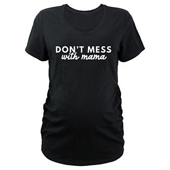 Maternity Don't Mess With Mama V-Neck Graphic Tee