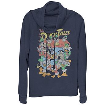 Disney's Ducktales Women's Plus Group Poster Cowlneck Graphic Lightweight Long Sleeve