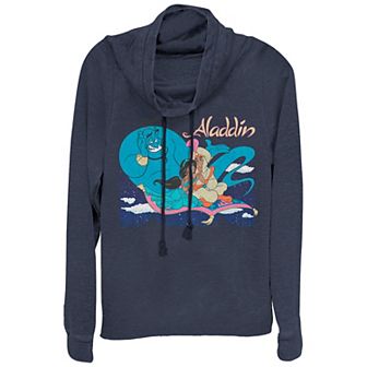 Disney's Aladdin Magic Carpet Ride Women's Plus Cowlneck Graphic Lightweight Long Sleeve