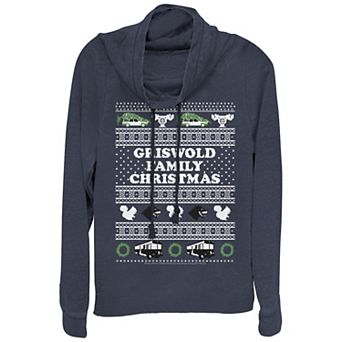 Women's Plus Christmas Vacation Griswold Family Christmas Cowlneck Graphic Lightweight Long Sleeve