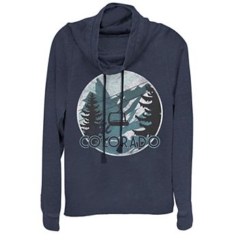 Women's Plus Colorado Ski Lift Cowlneck Graphic Lightweight Long Sleeve