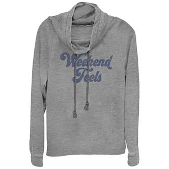 Women's Plus Weekend Feels Cowlneck Graphic Lightweight Long Sleeve