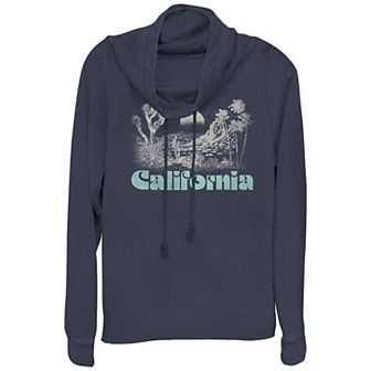 Women's Plus California Desert Night Cowlneck Graphic Lightweight Long Sleeve