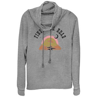 Women's Plus Find Your Road Cowlneck Graphic Lightweight Long Sleeve