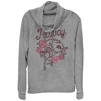 Women's Plus Howdy Cowboy Cowlneck Graphic Lightweight Long Sleeve