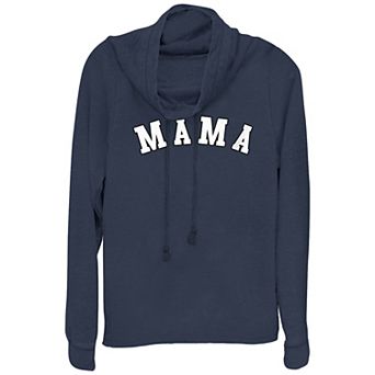 Women's Plus Mama Cowlneck Graphic Lightweight Long Sleeve