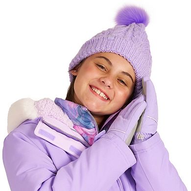 Girls 4-16 ZeroXposur Faux Fur Ski Gloves and Beanie Set