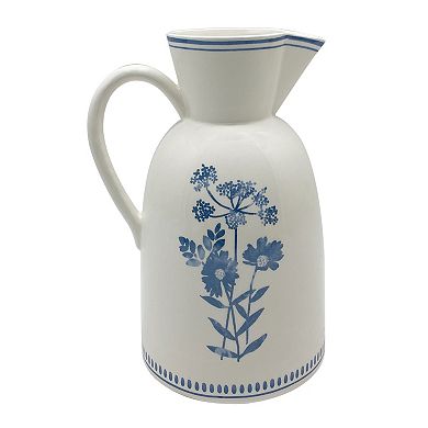 Everyday Decor Farmhouse Floral Ceramic Decorative Vase Table Decor