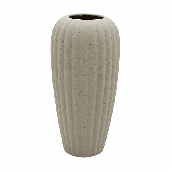 Ribbed Ceramic Vase Table Decor