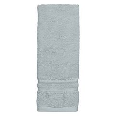 2-PK New SOHO LIVING Absorbent Cotton Hand Towels Gray Ribbed Checked  Texture