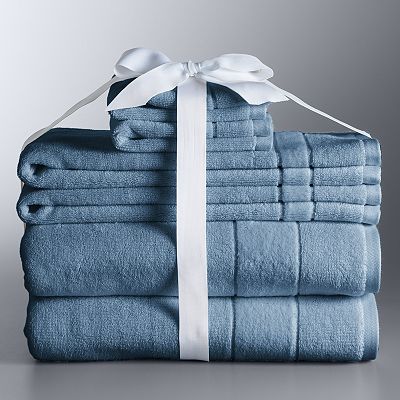 Simply Vera Vera Wang 6-piece Turkish Cotton Bath Towel Set- Ocean Blue