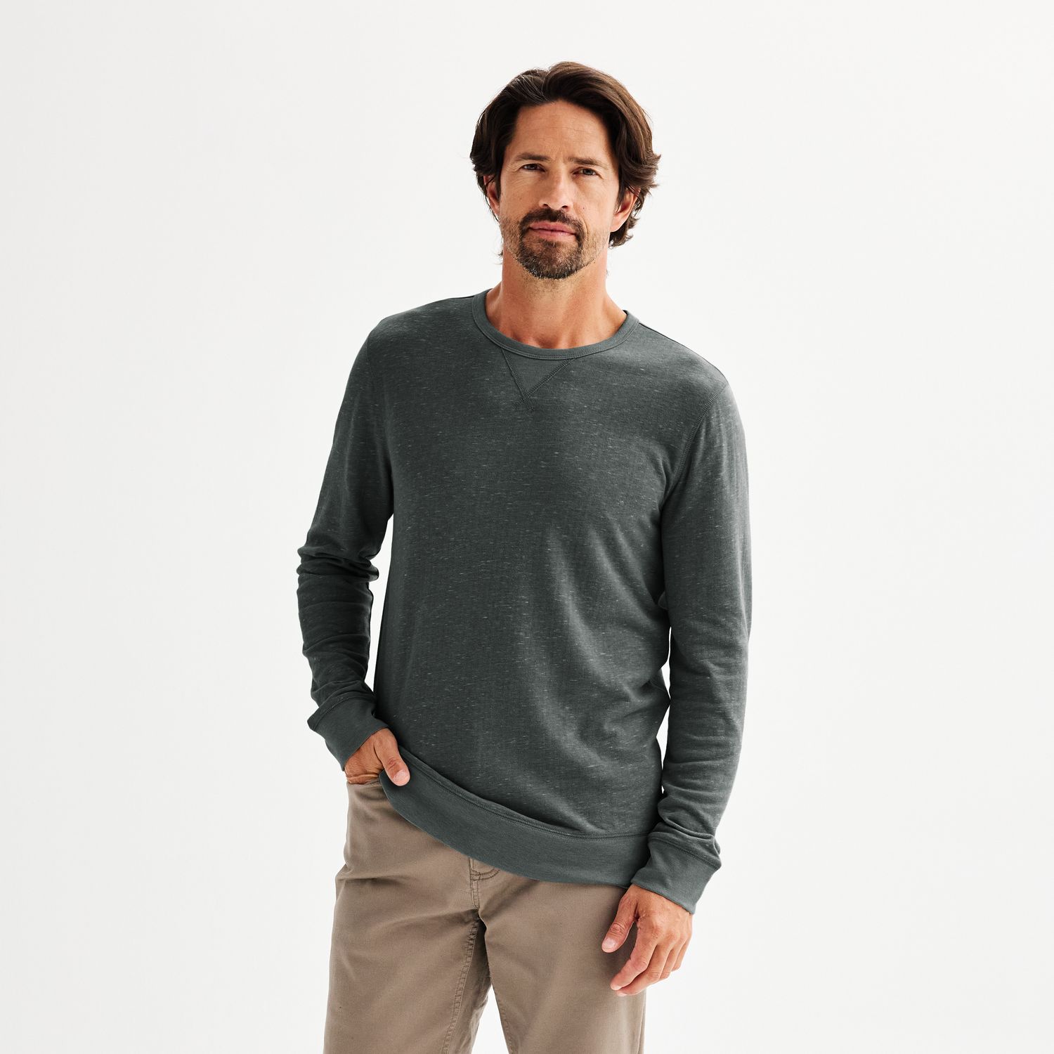 Мужские футболки Sonoma Goods For Life Double Knit Crewneck, цвет: Чёрный