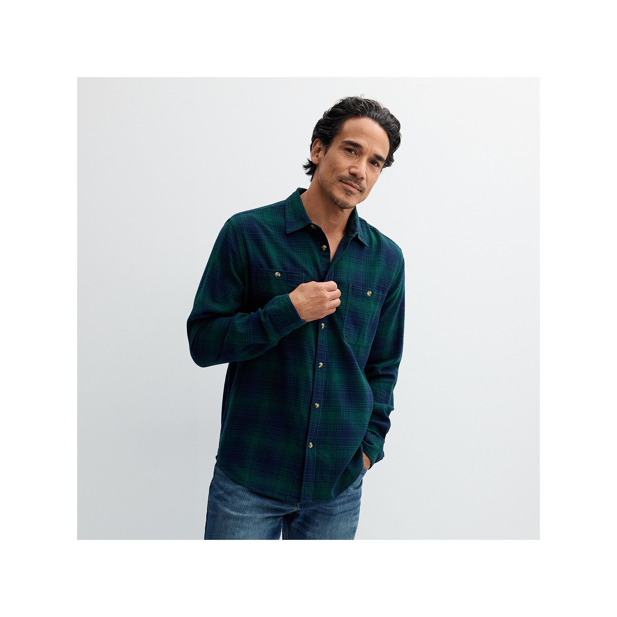 Mens Sonoma Goods For Life® Supersoft Flannel Button-Down Shirt, Size: Sm