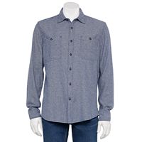 Sonoma Goods For Life Men's Flannel Button-Down Shirt (Navy Escape)