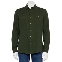 Green button outlet up shirt mens