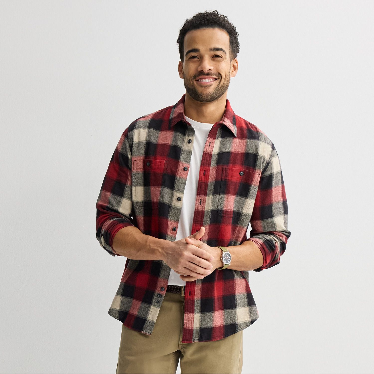 Cutter & Buck Mens Anchor Gingham Shirt - Indigo - M