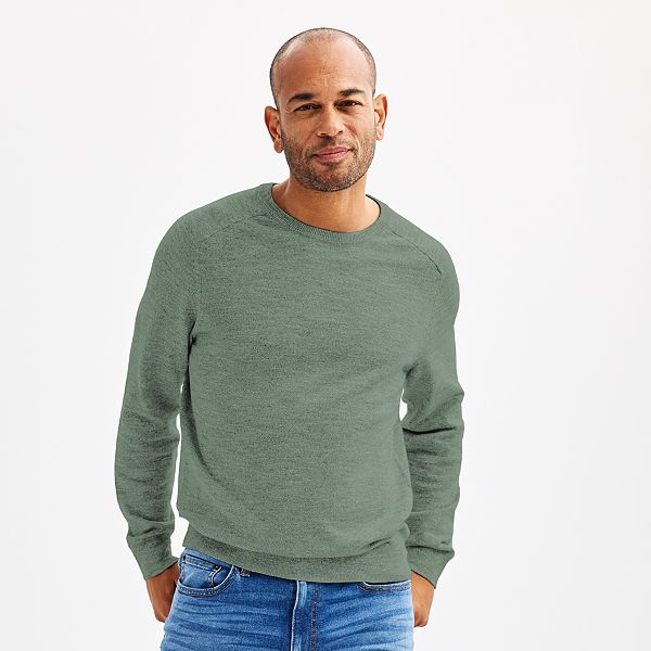 Mens Sonoma Goods For Life® Cotton-Blend Sweater - Olive Heather (XL)