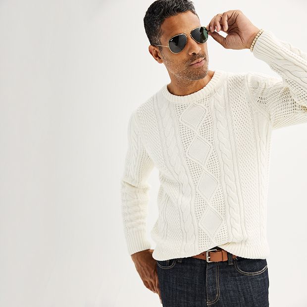 Kohls mens best sale crew neck sweaters