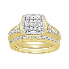 14K Yellow Gold Wedding Set Ring Setting #JS1286Y14