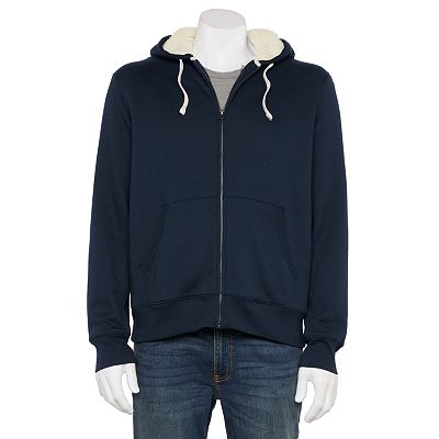 Men's Sonoma Goods For Life® Sherpa-Lined Full-Zip Fleece Hoodie