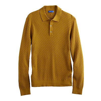Men's Apt. 9® Long Sleeve Textured Sweater Polo