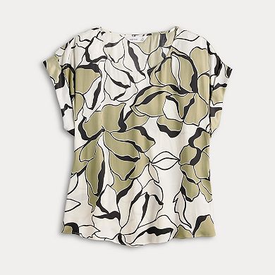 Petite Nine West Short Sleeve Silky Tee