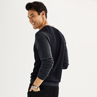 Men's Apt. 9® Merino Wool Textured Colorblock Sweater