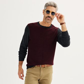 Men's Apt. 9® Merino Wool Textured Colorblock Sweater