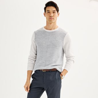 Men's Apt. 9® Merino Wool Textured Colorblock Sweater