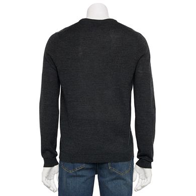 Men's Apt. 9® Merino Wool Plaid Crewneck Sweater
