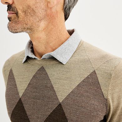 Men's Apt. 9® Merino Wool Patterned Crewneck Sweater