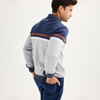 Men's Apt. 9® Merino Wool Colorblock Crewneck Sweater