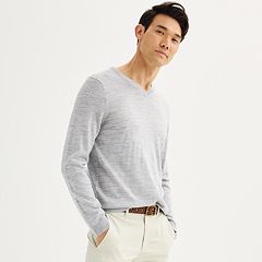 Tommy Hilfiger Mens Essential Long Sleeve Cotton V-Neck Pullover Sweater :  : Clothing, Shoes & Accessories