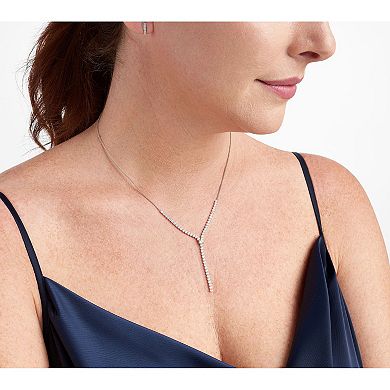 Classic Treasures Sterling Silver Cubic Zirconia Y Necklace