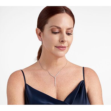 Classic Treasures Sterling Silver Cubic Zirconia Y Necklace