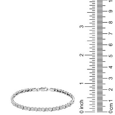 Classic Treasures Sterling Silver 1/8-ct. T.W. Diamond Swirl Bracelet