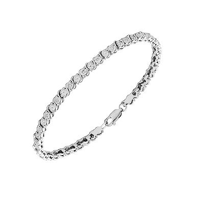 Sterling Silver 1/8-ct. T.W. Diamond Swirl Bracelet