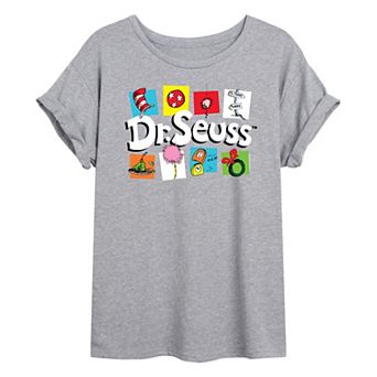 Juniors' Dr. Seuss Icons Oversized Tee