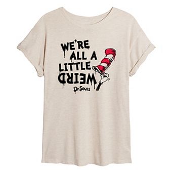 Juniors' Dr. Seuss A Little Weird Oversized Tee