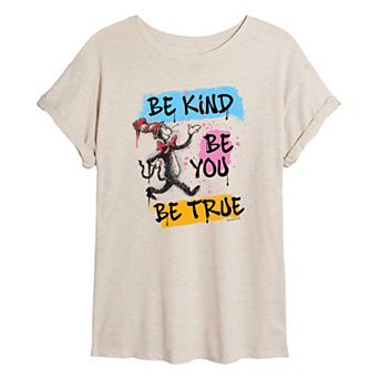 Juniors' Dr. Seuss Be Kind Be You Be True Oversized Tee