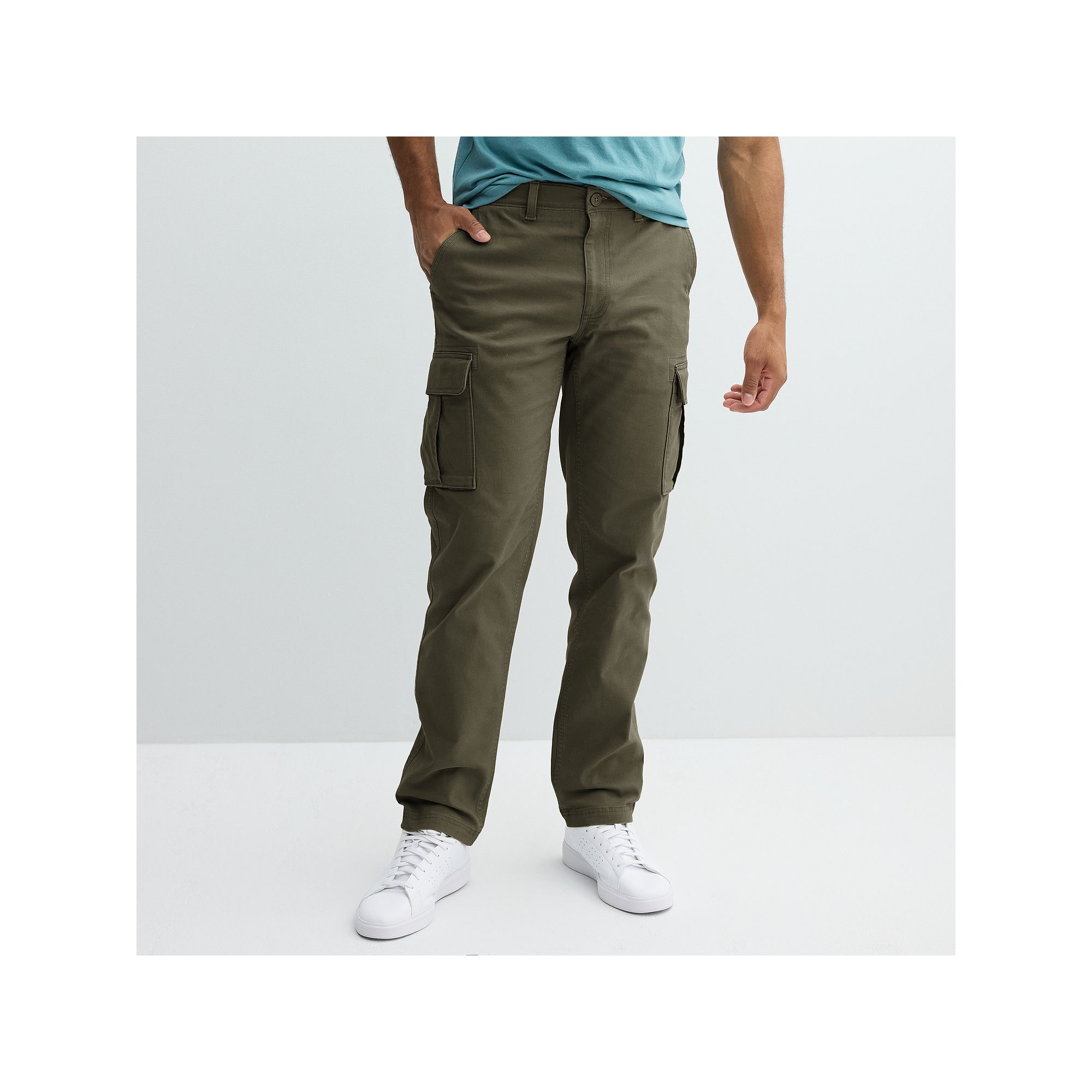 Mens Sonoma Goods For Life® Canvas Cargo Pants, Size: 33X32, Olive Green