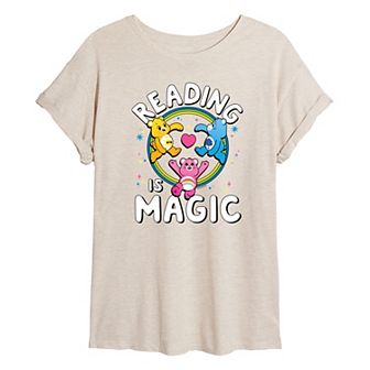 Juniors' Care Bears Reading Is Magic Oversized Tee