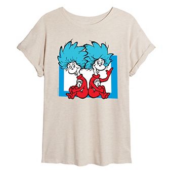 Juniors' Dr. Seuss Thing 1 & Thing 2 Oversized Tee