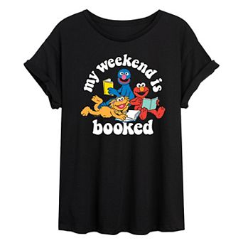 Juniors' Sesame Street Weekend Is Booked Oversized Tee