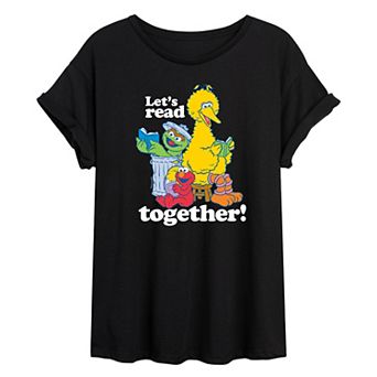 Juniors' Sesame Street Let's Read Together Oversized Tee