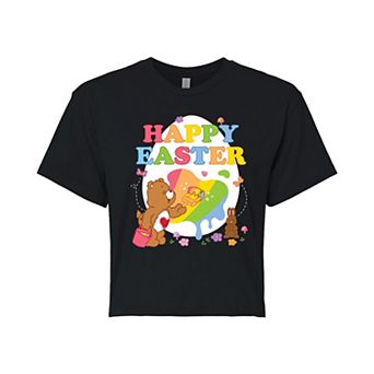 Juniors' Care Bears Happy Easter Egg Cropped Tee
