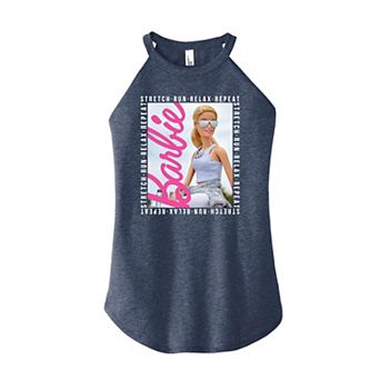 Juniors' Barbie® Stretch Run Relax Repeat High Neck Tank