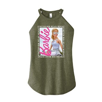 Juniors' Barbie® Stretch Run Relax Repeat High Neck Tank