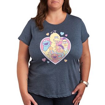 Plus Sesame Stree Group Heart Graphic Tee