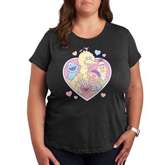 Plus Sesame Stree Group Heart Graphic Tee
